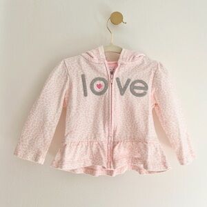 Carter’s Pink and White Leopard Print Baby Hooded Zip-Up Jacket | Girls 6 Months